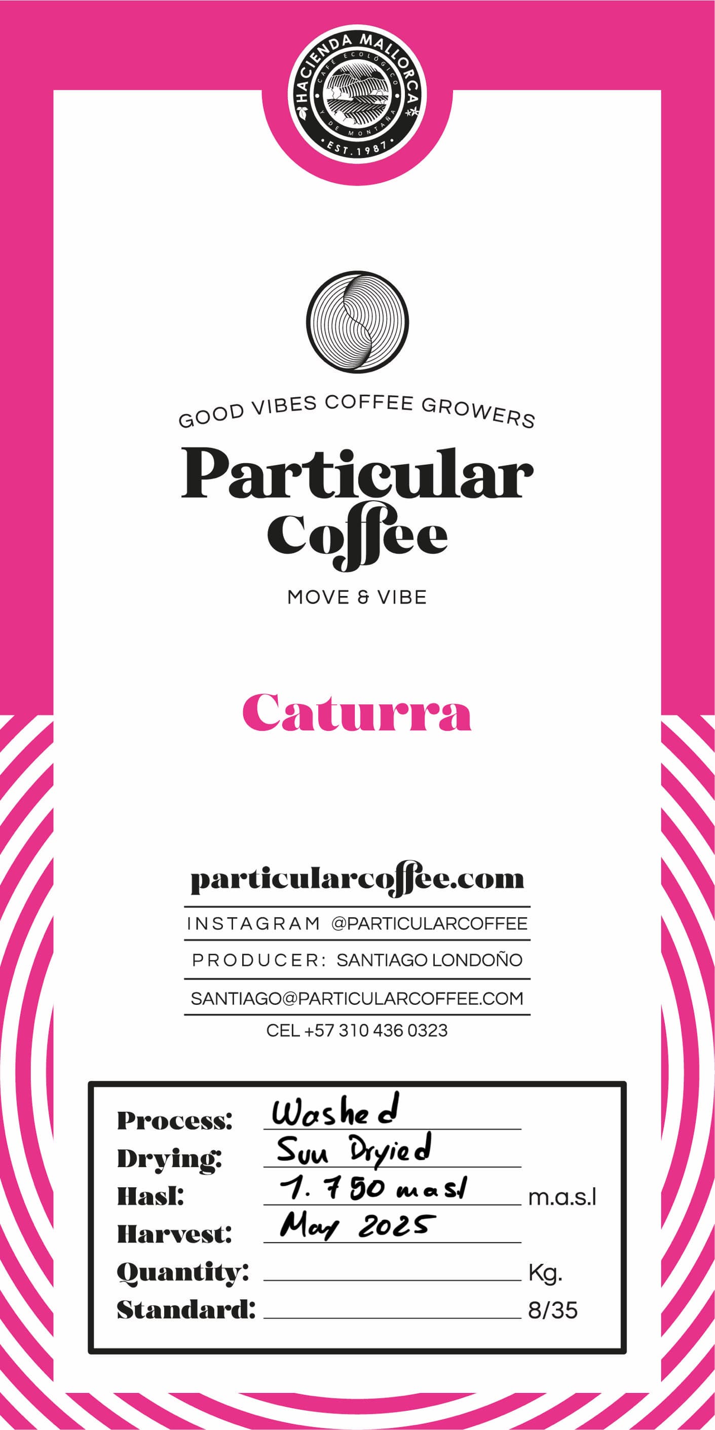 Caturro coffee label